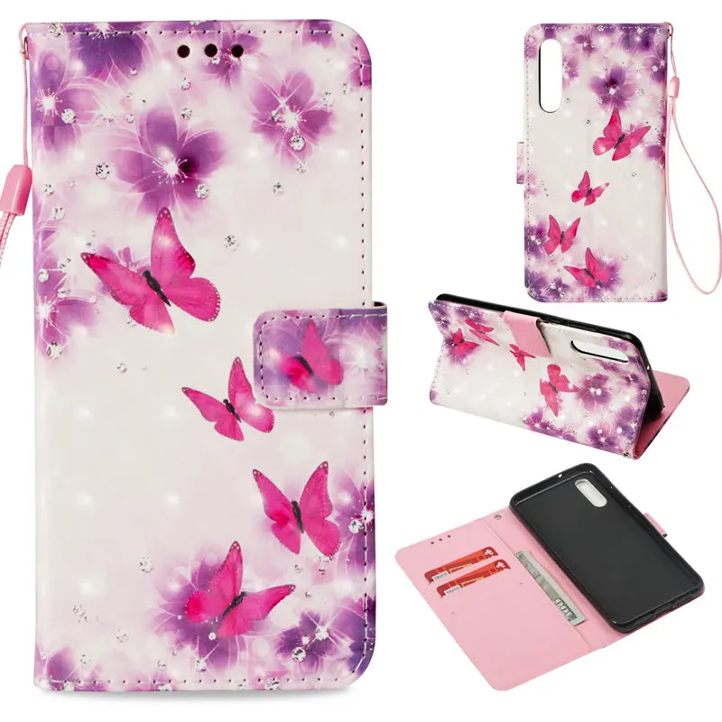 P20 Case For Huawei P20 Lite Nova 3e Flip Leather Cover For Huawei P20 Pro Cases Wallet Stand Holder Card Bag Colorful Painting