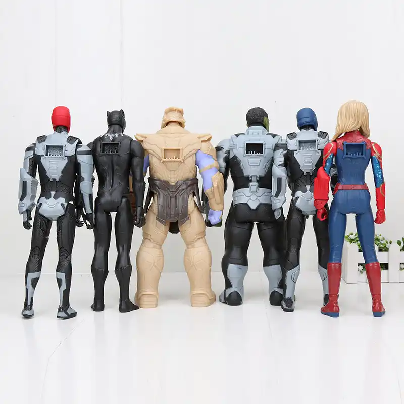 The Avengers Endgame Iron Man Captain Marvel Quantum Battle Suit Team Hulk Black Panther Thanos Action Figure Toys Doll Gift