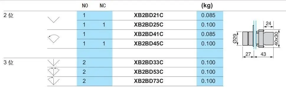 Details about   Telemecanique XB2-BD53 Selector Switch 3-Position Spring Return 2NO