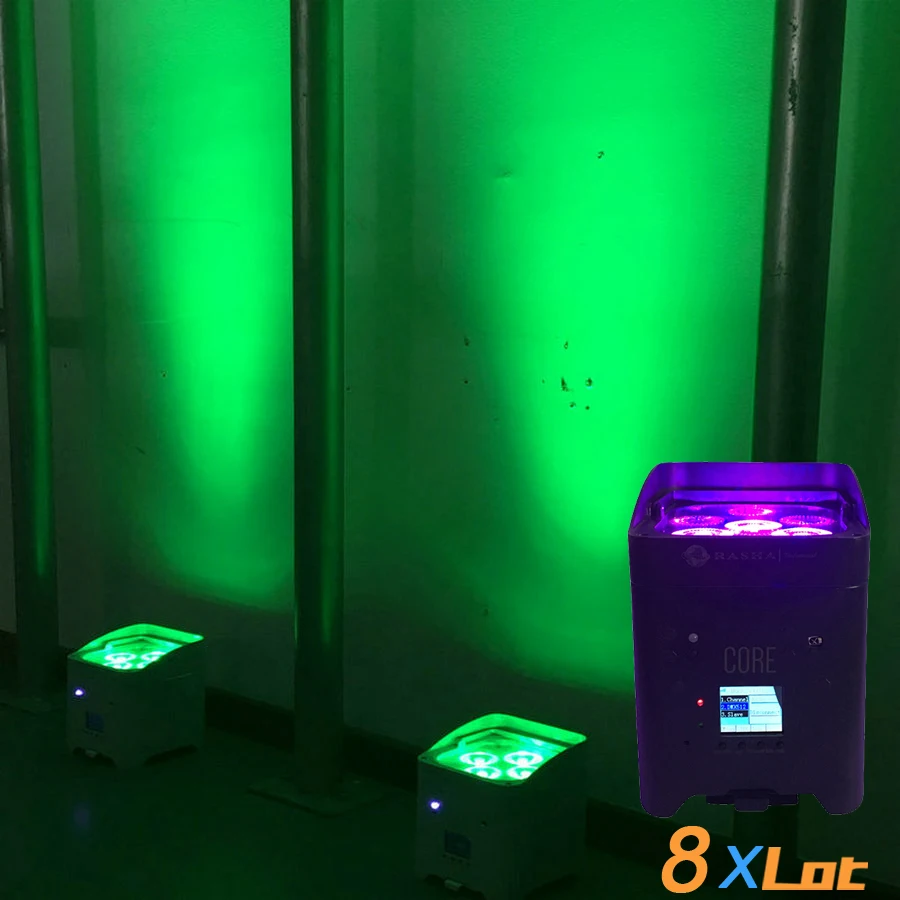 

8X LOT Sailwin Hex Core APP Mobile 4*18W 6in1 RGABW UV Battery Powered Wireless LED UPLIGHT Fredoom LED Par Light 6/10CH