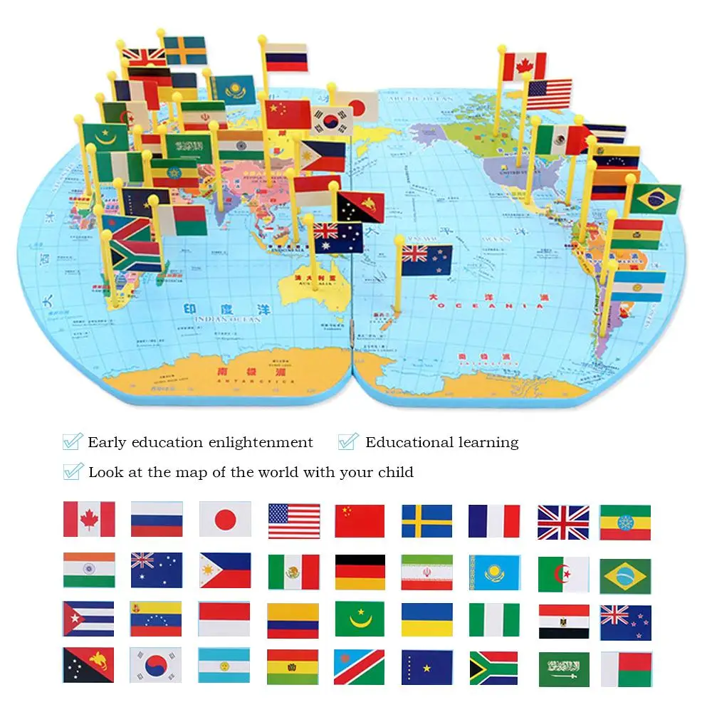 Geographic Country With Flag 3d Wooden Jigsaw Puzzles World Map Toy Stress Relief National Flag Kids Educational Learning Toys Puzzles Aliexpress