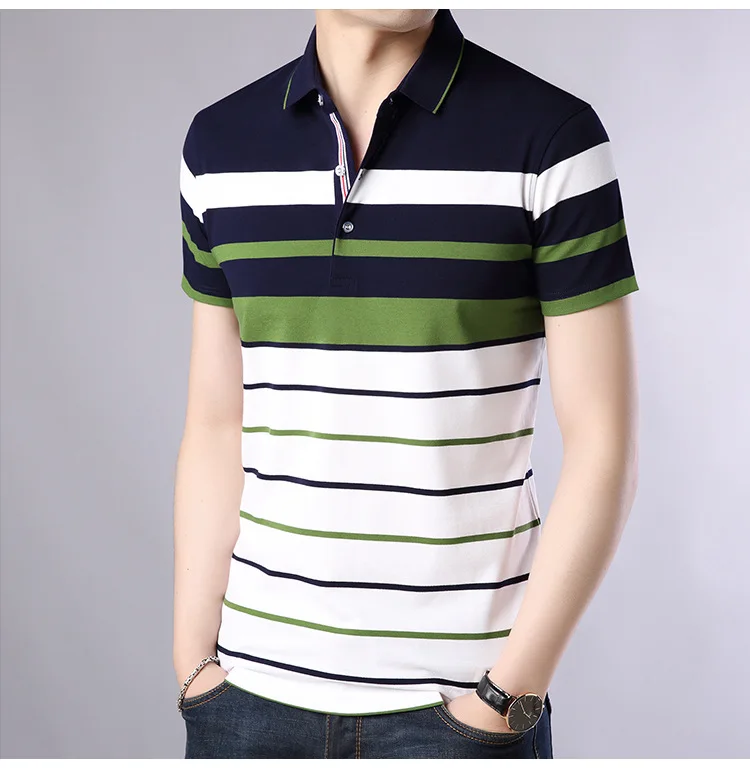 Англия Стиль Полосатый брендовые модные рубашки поло с коротким рукавом мужские летние хлопковые дышащие топы футболки Азиатский Размер M-5XL