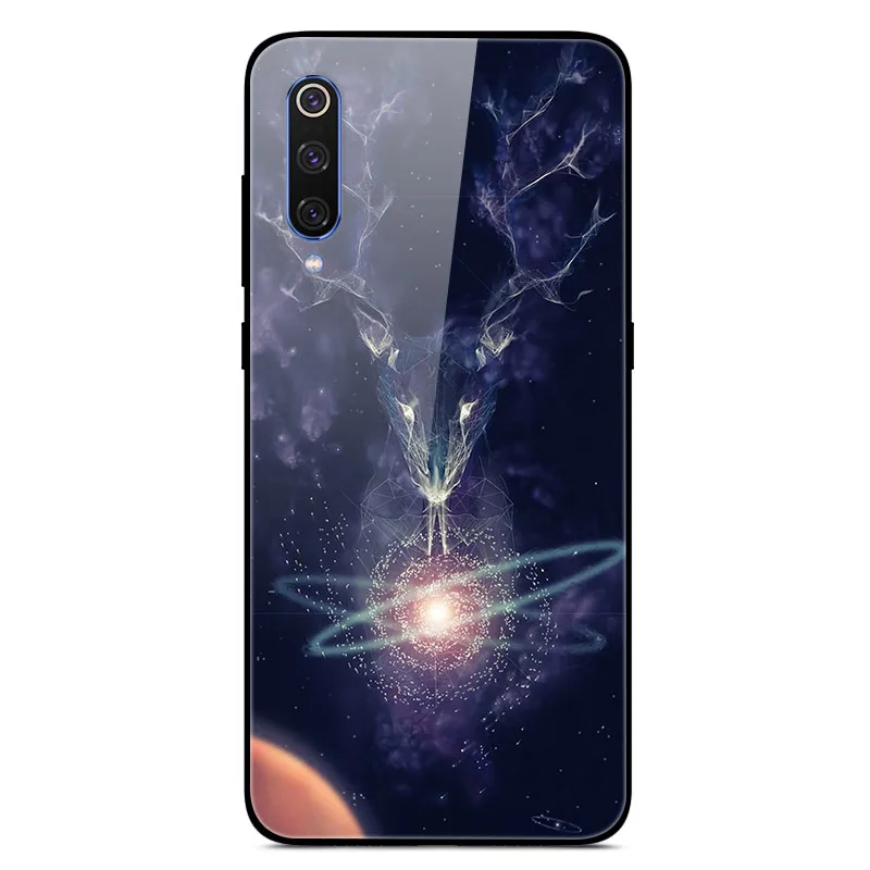 Красный Чехол из закаленного стекла для Xiaomi Mi 9, чехол, стеклянная крышка для Xiaomi Mi 9 SE, чехол, силиконовый бампер, чехол для Xiaomi Mi CC9 Pro 9 Lite - Цвет: Красный