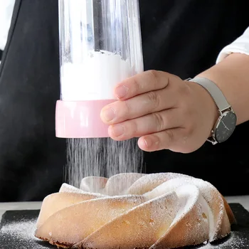 

New 60 mesh hand-held rotating cup powder flour sieve stainless steel Chocolate sugar shaker for kitchen baking tools