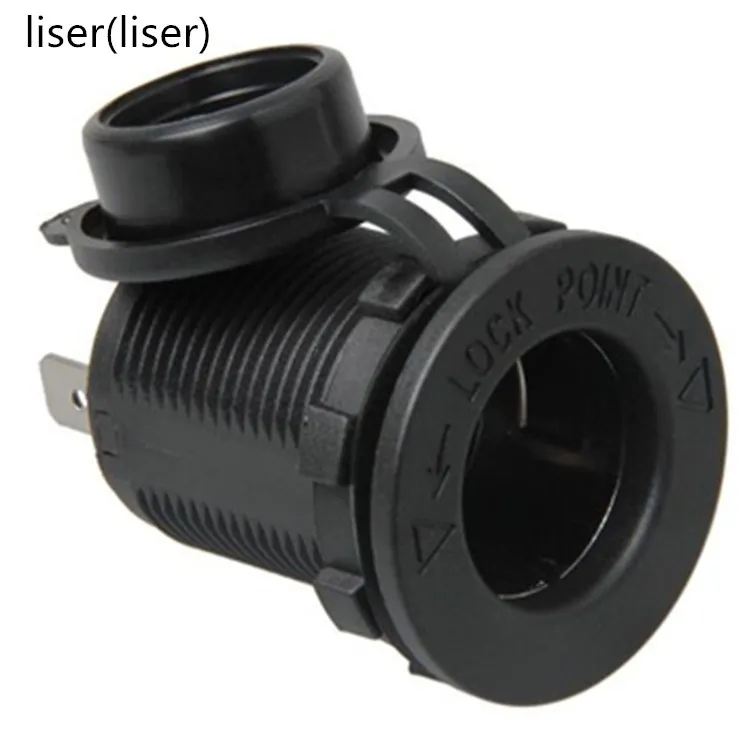 

2 PC lighter socket 12 v 24 v motorcycle car ship tractor power socket outlet waterproof plug black