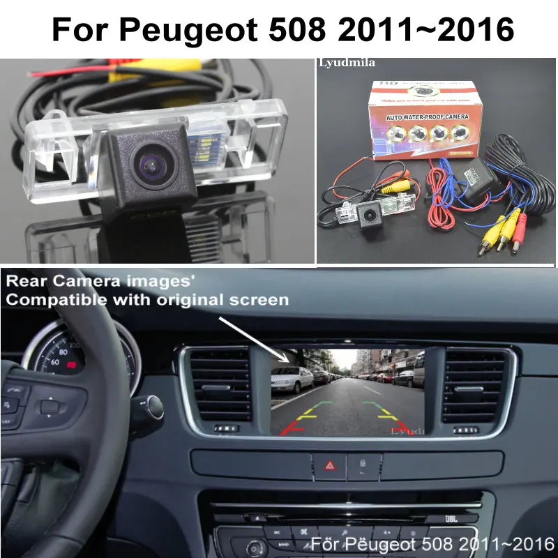 Для Peugeot 508 2011 ~ 2016 RCA и оригинальный экран совместимый адаптер камера заднего вида CCD ночное видение|rear view