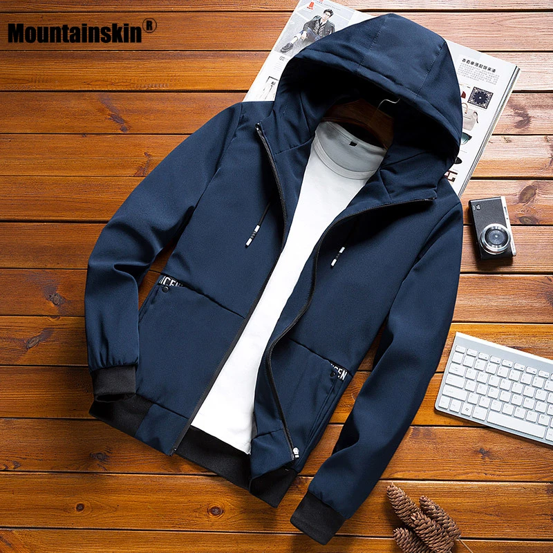 

Mountainskin 2019 New Men's Jackets Spring Autumn Casual Coats Hooded Jacket Slim Fashion Male Outwear Mens Brand Clothing SA635