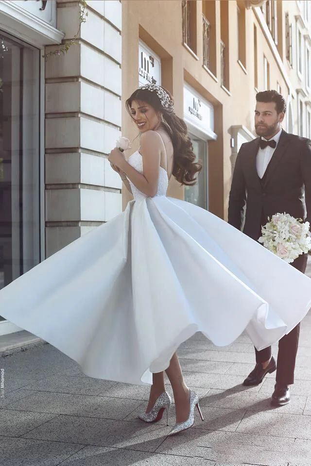 2017-white-tea-length-wedding-dresses-a-line