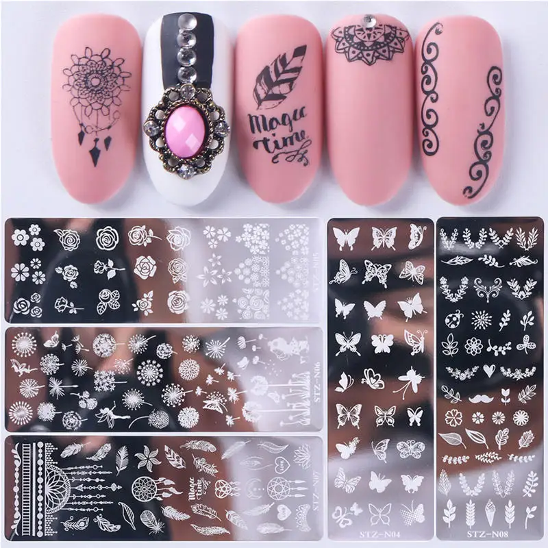 

1pcs Nail Art Stamp Nail Stamping Template Flower Geometry Animals DIY Nail Designs Beautiful lManicure Image Plate Stencil