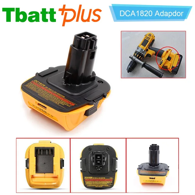 Tbattplus Dca1820 Battery Adapter For Dewalt 18v Tool Convert Tbattplus Dca1820 Battery Adapter For Dewalt 18v Tool Convert 20v Lithium Ion Dc9096 Dc9098 De9096 18 Volt