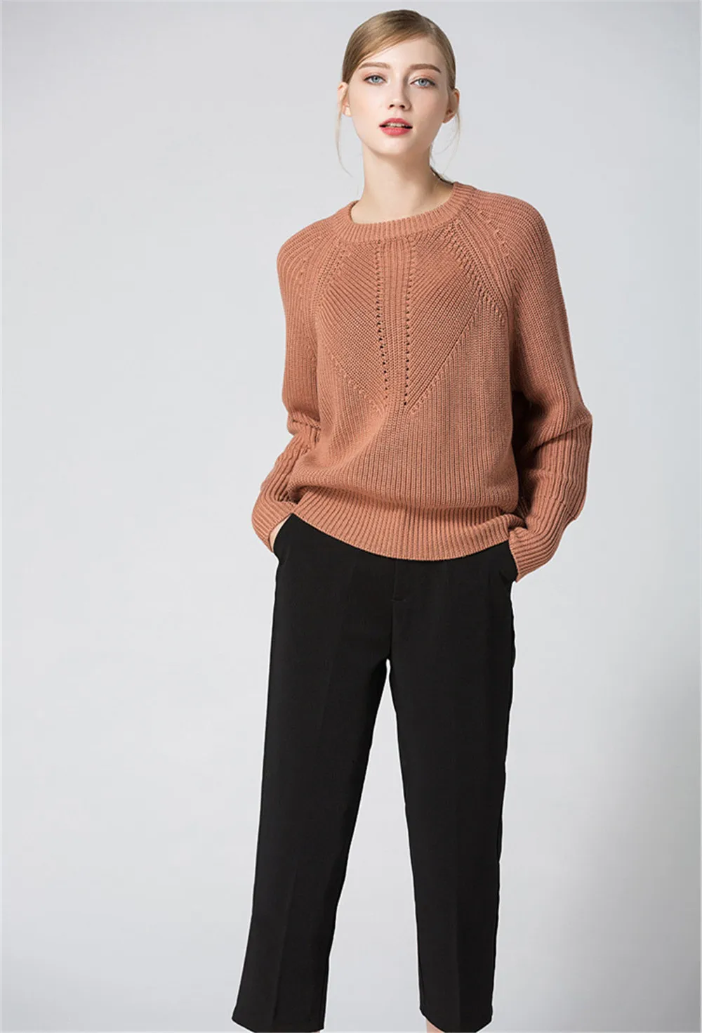 All Occasion Match Women Pullover Sweater Women Sweater Fashion Long Sleeve O-neck Twist Knitted Christmas Sweaters (16)