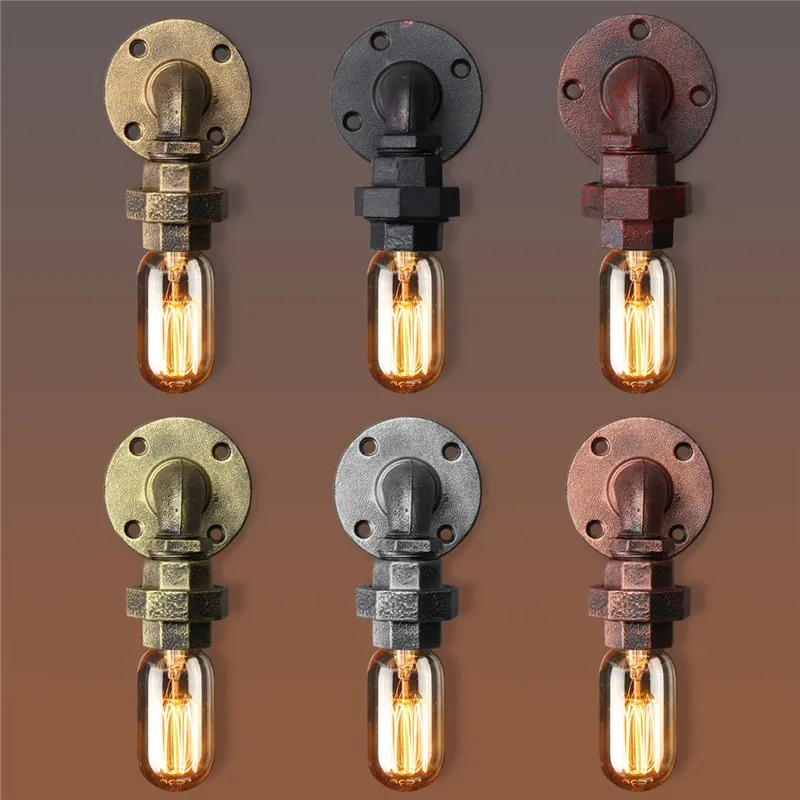 

E27 Vintage Industrial Rustic Wall Sconce Wall Light Fixture Fitting Water Pipes Style 3 110V-240V