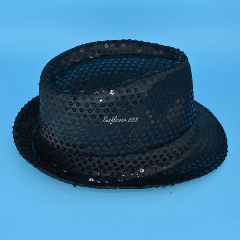 

Women Men Colorful Sequins Jazz Hat Glitter Trilby Dance Hats Cap For Adults Fancy Party Decoration Halloween Christmas