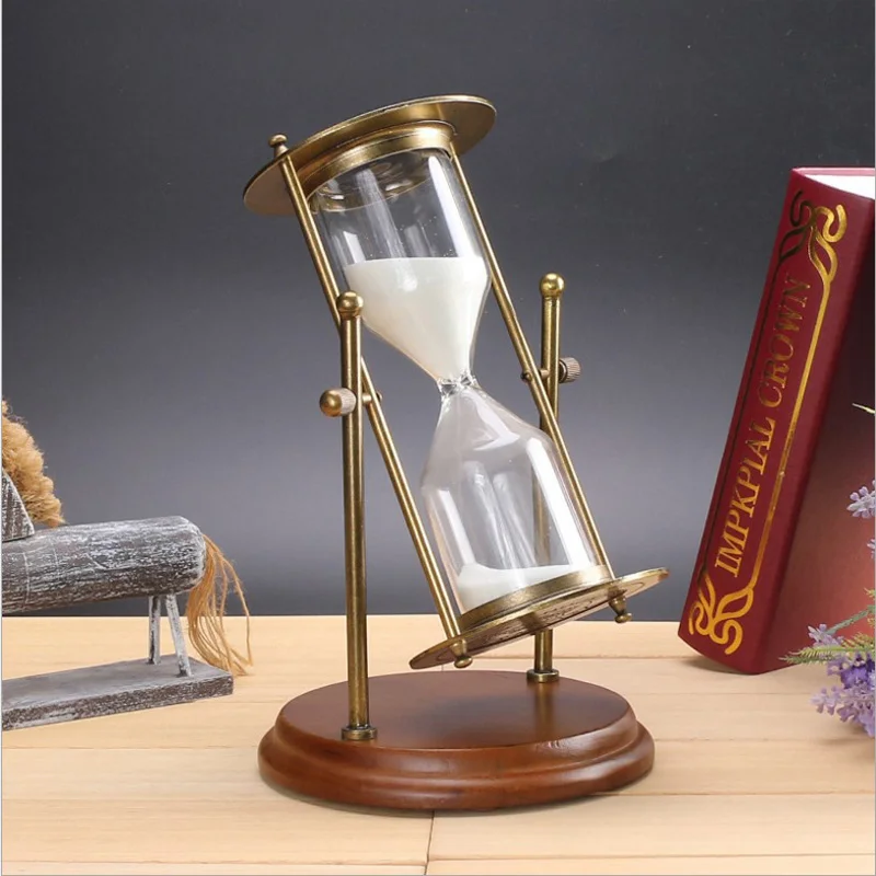 Kopen Zandloper zandloper 15 minuten 30 minuten houten frame draaiende zandloper thuis bureau decoratie