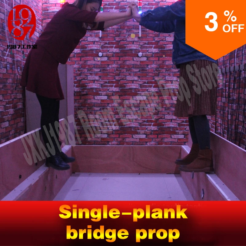 Room escape prop Single plank bridge prop walk from the starting position of the bridge to the end position to unlock from JXKJ