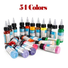 54 бутылки профессиональных чернил татуировки 54 цвета набор 1 унции 30 мл/бутылка Перманентная Татуировка шаблон боди-арт татуировки аксессуары