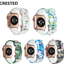 CRESTED Silicone Sport strap For Apple Watch band 44mm 40mm correa Iwatch series 4/3/2/1 44mm/40mm wrist bracelet watchband belt