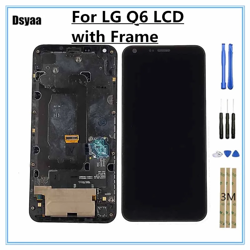

100% Tested 5.5'' for LG Q6 M700 M700A LCD Display with Touch Screen Digitizer Assembly Replacement for LG Q6 with Frame