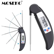 MOSEKO Digital Probe Thermometer Foldable Food BBQ Meat Oven Folding Kitchen Thermometer Cooking Water Oil Tools