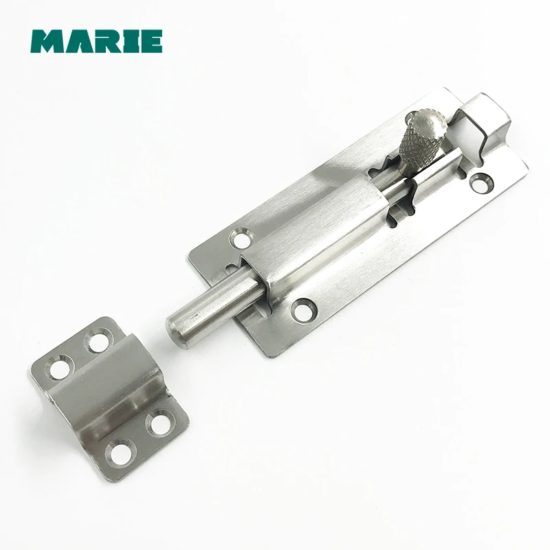 1 SET Stainless Steel Door Barrel Bolt Latch Hasp Stapler Gate Lock Safety Latch+Screws Home Safe Tools