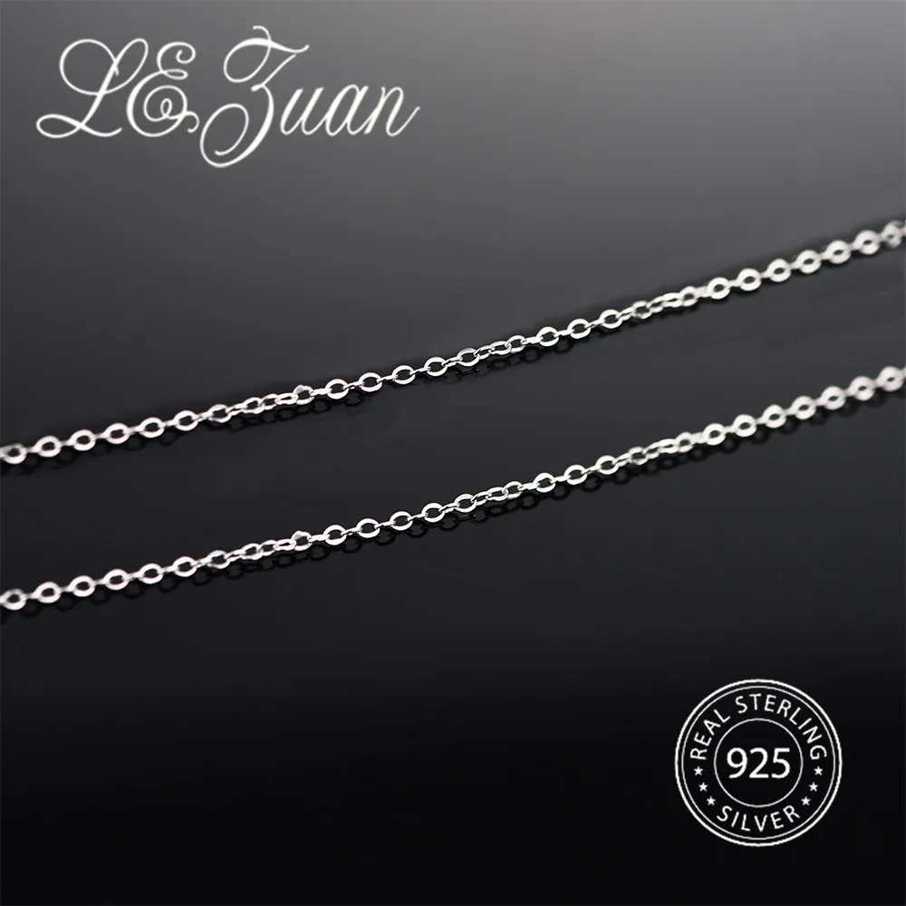 

L&zuan 100% Genuine S925 Sterling Silver Cross Chain 40-45cm for Women Silver Chain Necklace Fine Jewelry Pendant Chains