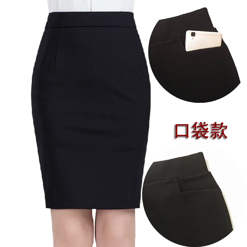 

2019 Sexy Mini Skirt Women pocket bag hip professional increase elastic one step Slim OL work Women's skirt faldas shein