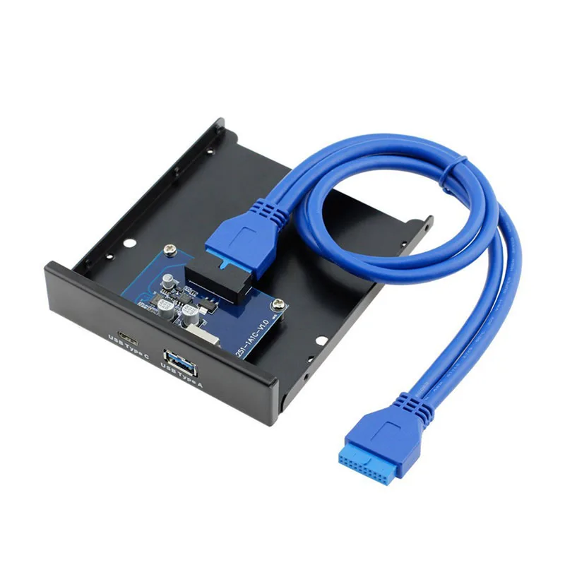 

USB 3.0 2-Port Front Panel USB Hub AF+Type C Female Plug with Audio Connector Adapter Cable EM88