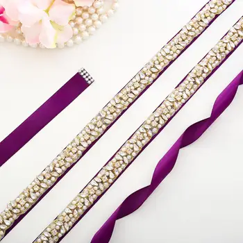 

Gold Crystal Bridal Dress Sash Rhinestones Bridal Belt Pearls Wedding Belt For Wedding Dress Accessories A134BG