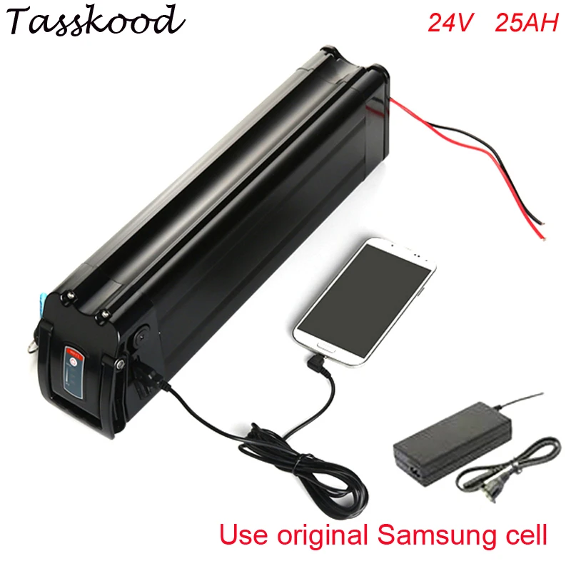 

24v 25ah ebike lithium battery for electric bike 24v 25ah li-ion battery with USB port For Samsung cell