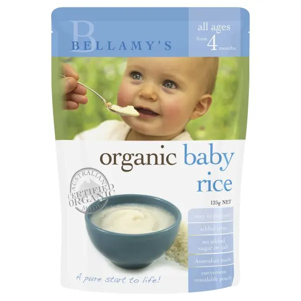 bubs organic baby rice cereal 125g