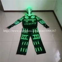 Rgb led костюм LED Костюмы EL провода Костюмы LED Робот костюмы Дэвид с дистанционным управлением