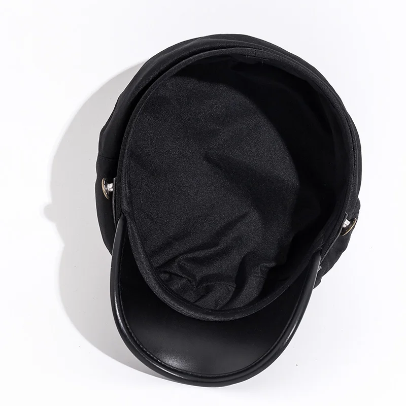Винтаж Шапки для Для женщин Новая мода Военная Униформа шляпа Gorras planas Snapback шапки женский Casquette Защита от Солнца шляпа PU материалы