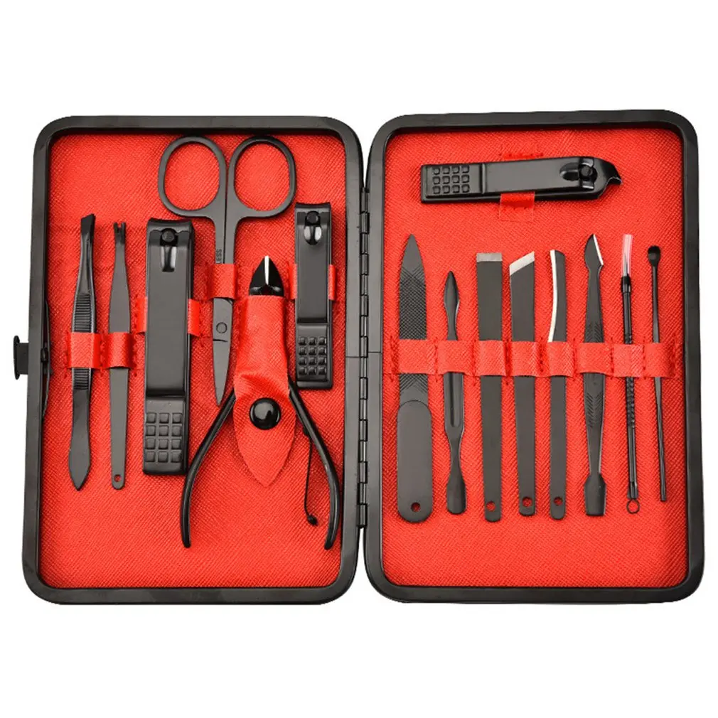 

Professional Manicure Pedicure Set Nail Clipper 15 Piece Stainless Steel Heavy Duty Nail Care Aids Portable