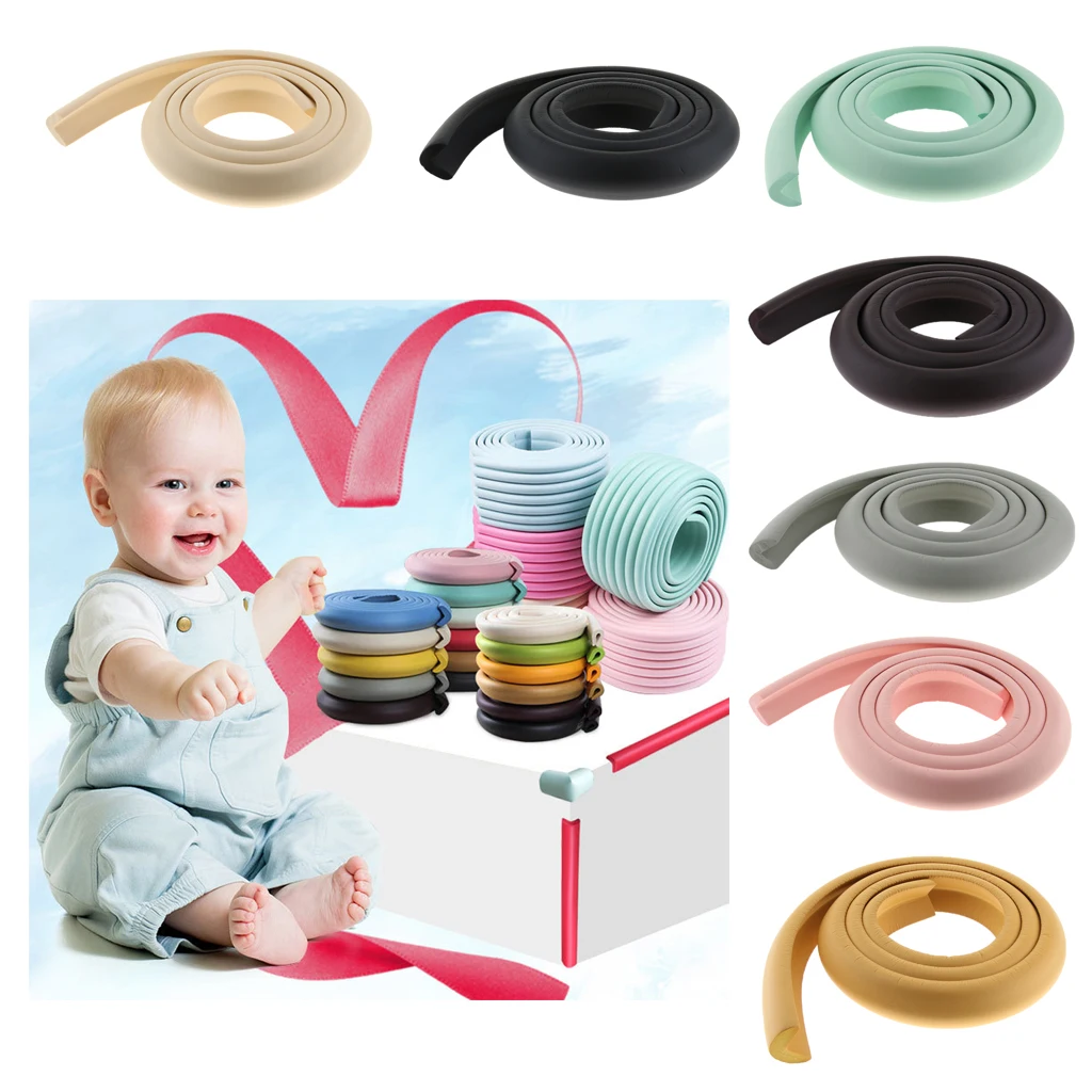 2M L Shape Rubber Strap Table Cupboard Edge Guard Baby Kids Safety Corner Protection Home Decoration
