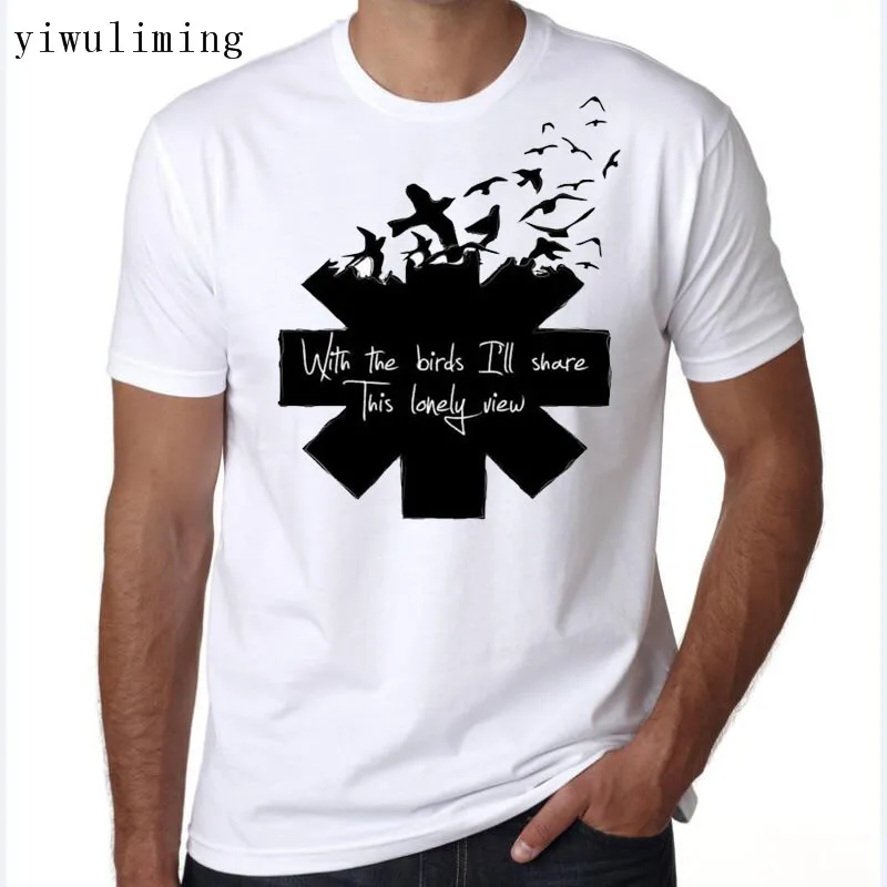 

2018 New fashion TEE Rock T-shirts Metal Red Hot Chili Peppers Distress T shirt brand clothing men RHCP Tshirts