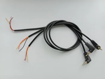 

50 pcs DIY Angle 2.5mm Gold Plated Stereo Plug Male Connector Audio Cable 40cm