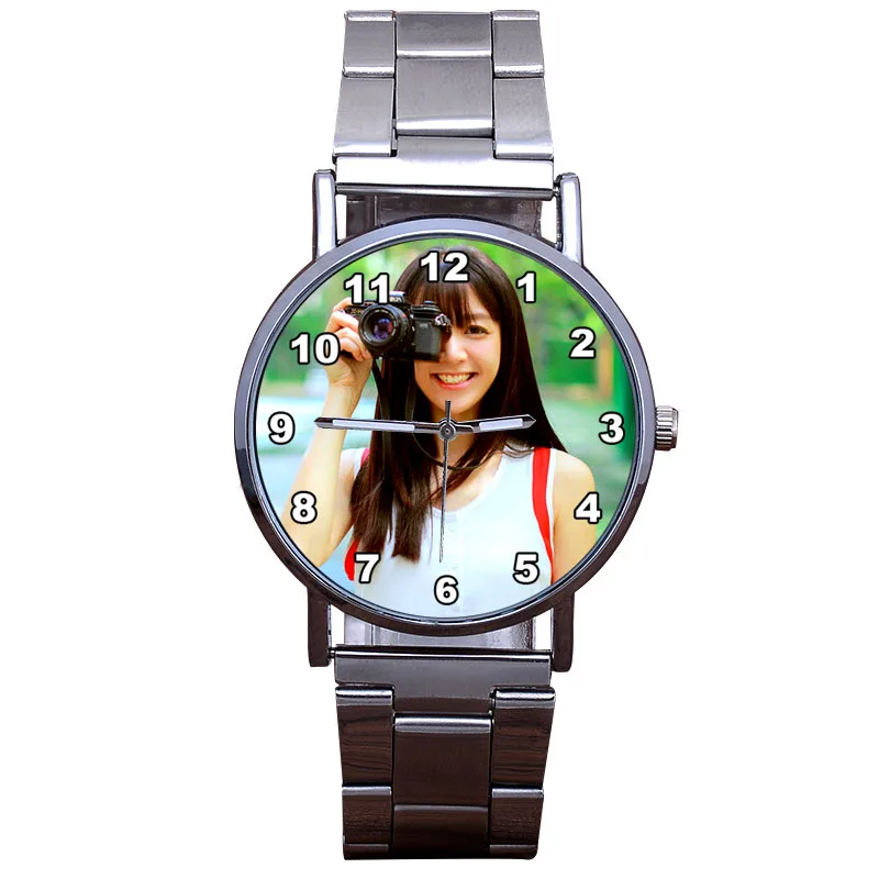 Пользовательские фото часы индивидуальные текстовый логотип Рисунок часов унисекс для мужчин или женщин печать изображений наручные часы с принтом уникальный подарок