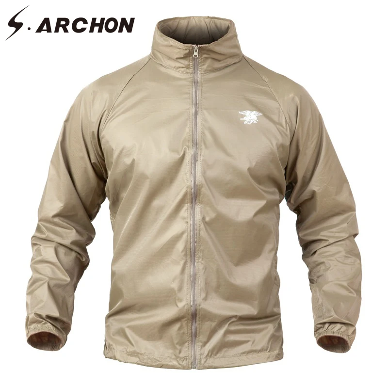 S. ARCHON летние легкие военные кожаные куртки Мужская ветровка водонепроницаемые тактические плащи с капюшоном ветрозащитная армейская верхняя одежда