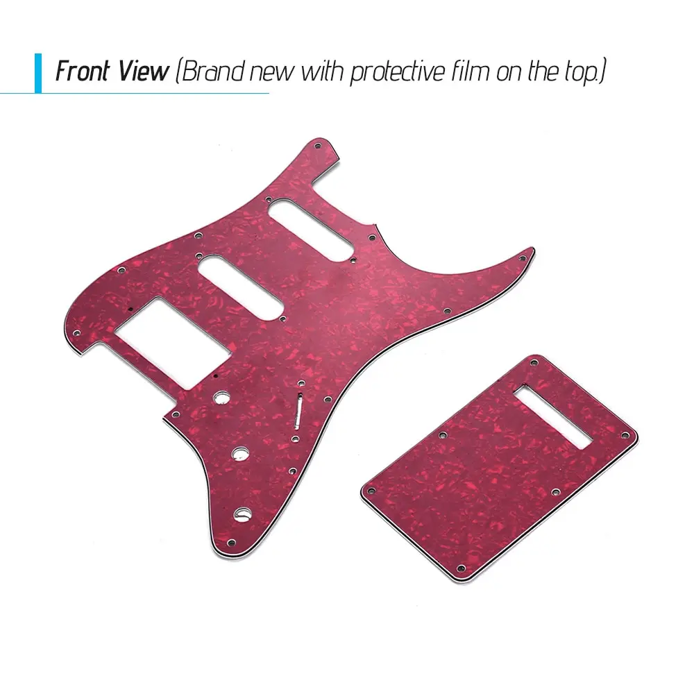

SSH Guitar Pickguard Set with Back Plate Screws PVC Pick Guard for American ST Electric Guitars White Pearl