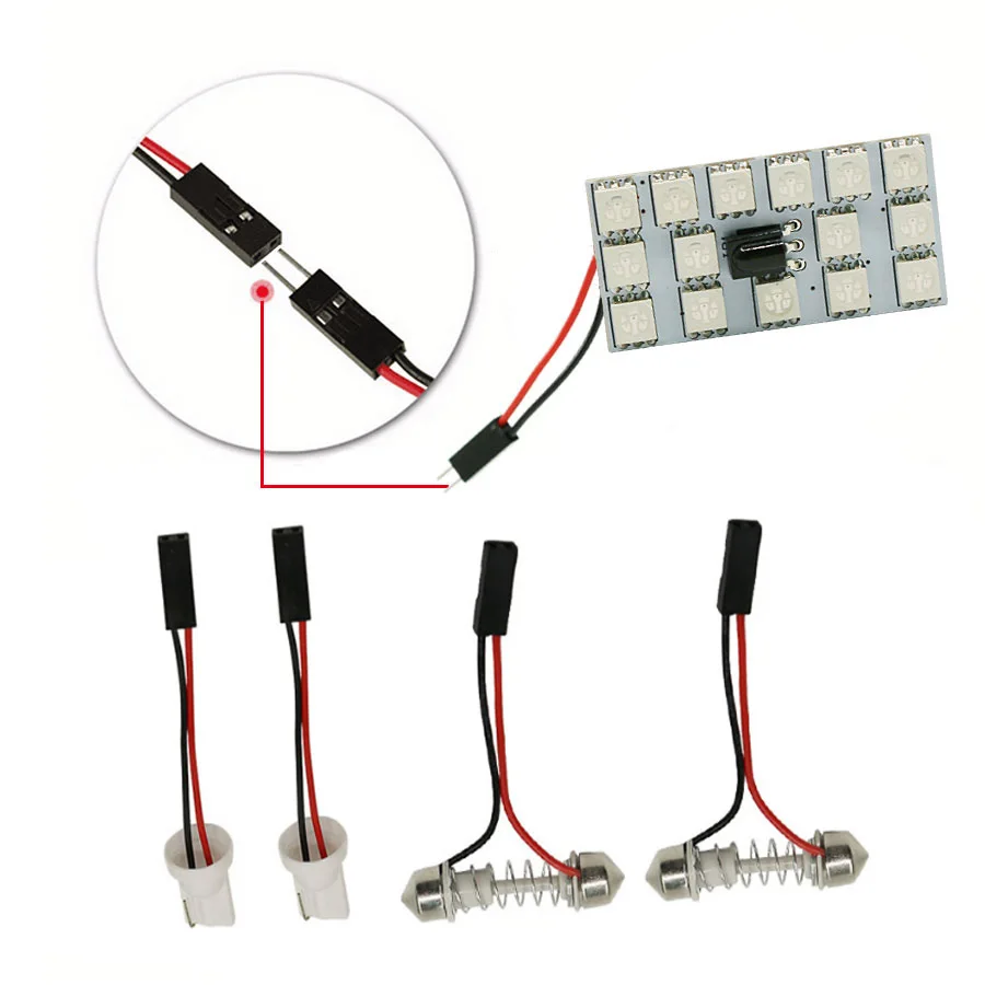 Гирлянда купольная светодиодсветодиодный T10 31/36/39/41 мм 15 ламп|auto interior|car panel led lightrgb