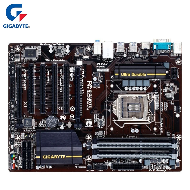 Gigabyte GA-Z87P-D3 материнская плата для Intel Z87 DDR3 USB3.0 32GB SATA III LGA 1150 Z87P D3 десктопная Б/у |