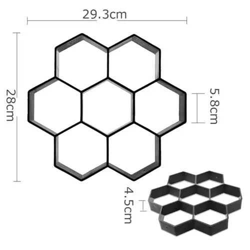 Садовая форма для производства брусчатки асфальтоукладчик садовая тротуарная форма DIY Пластиковые вручную Тротуарные цементные кирпичные бетонные тротуарные формы для сада - Цвет: Hexagon 1