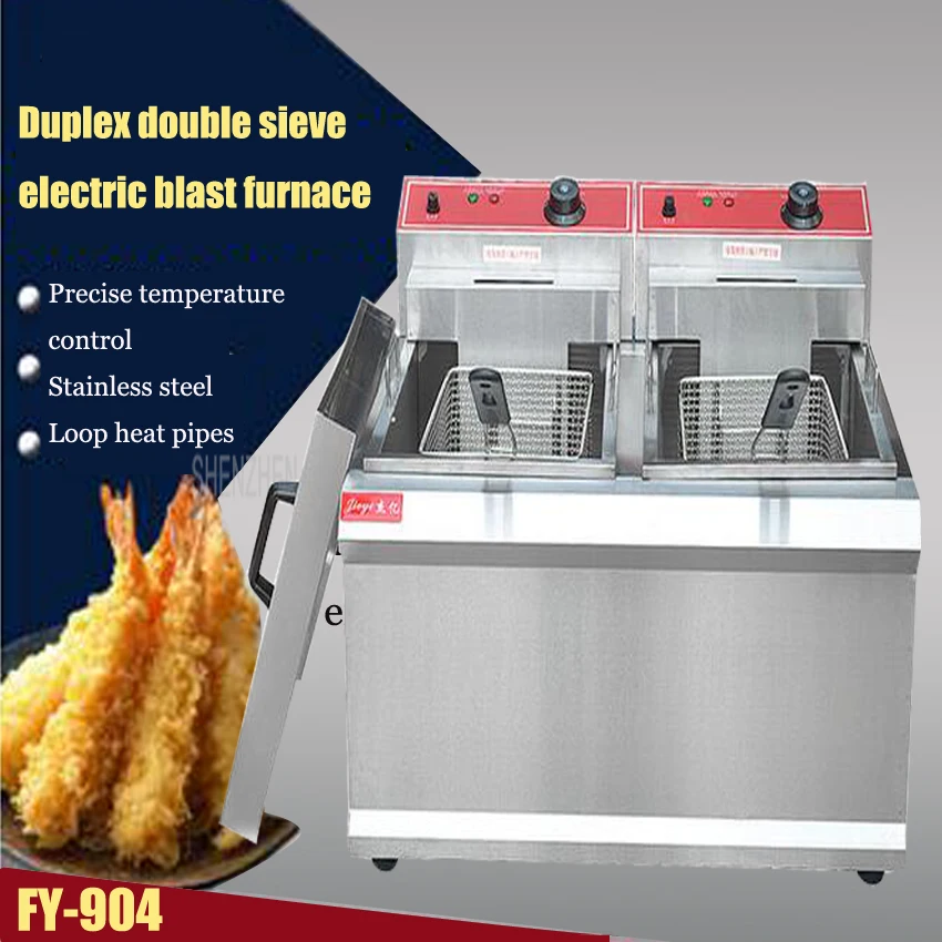 1PC FY 904 Commercial Double cylinder Open Fryer Chicken Frying
