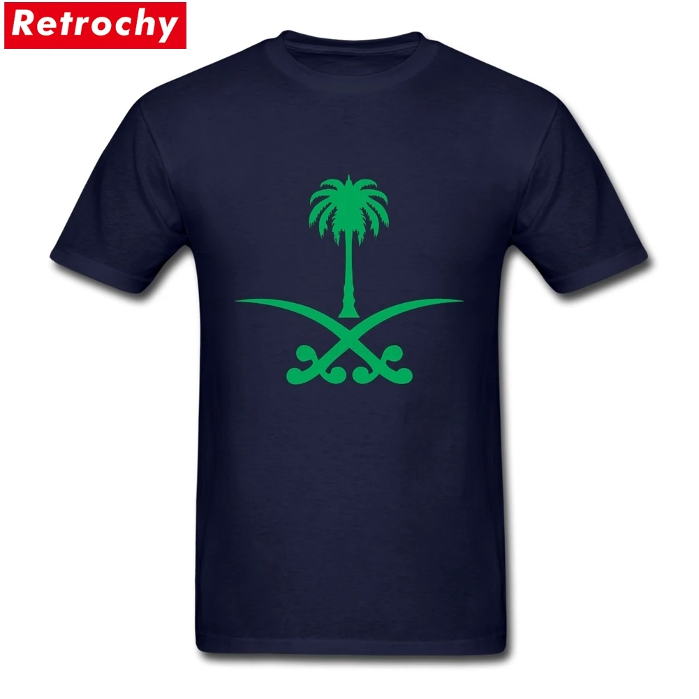 

2019 Stylish Short Sleeve Male Saudi Arabia State Logo Tshirt Spandex Cotton National Emblem T-shirt Mens Brand Clothing