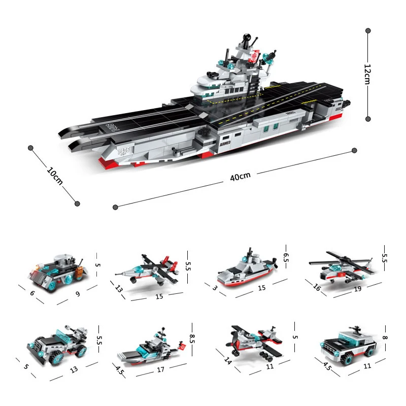 Набор строительных блоков Enlighten Aircraft carrier Series модель военных судов развивающие