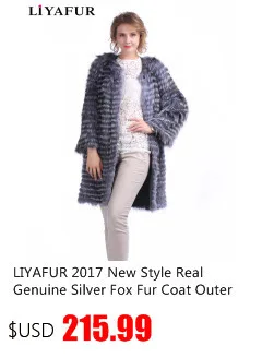 LIYAFUR стенд пальто с воротником из натуральной Silver Fox Мех животных длинные зимние теплые пальто куртка для женщин роскошн