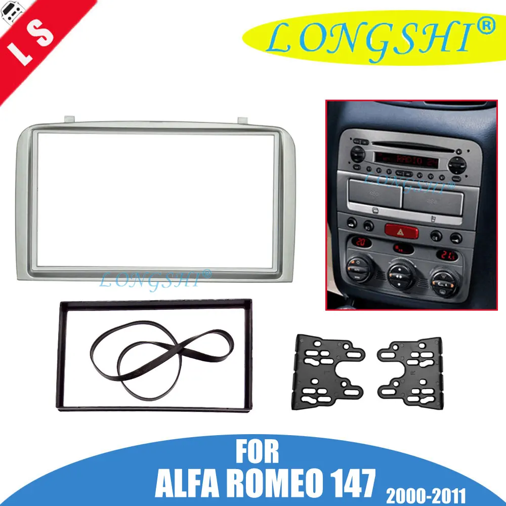 Fascia For ALFA ROMEO 147 Radio DVD Stereo CD Panel Dash Double 2 Din Facia Mounting Installation Trim Kit Face Frame Bezel 2din Fascia For ALFA ROMEO 147 Radio DVD Stereo CD Panel Dash Double 2 Din Facia Mounting Installation Trim Kit Face Frame Bezel 2din