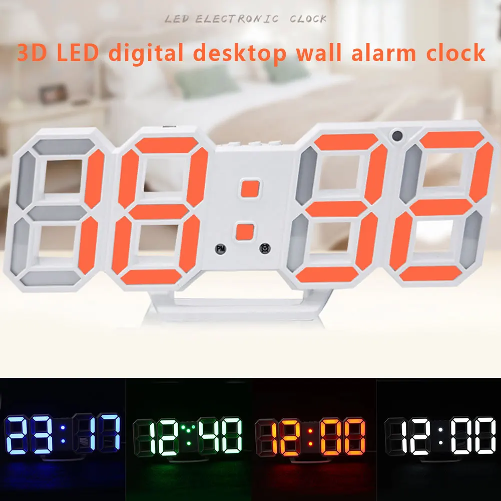Colorful Desk Lamp Room Lighting Wall Light Alarm Clock Home Decor Gifts Plastic Decoration Luminous USB
