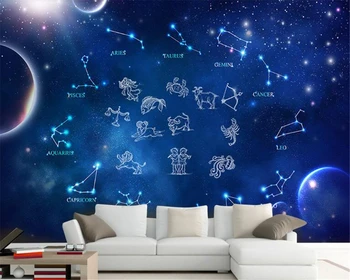 

beibehang Wall wallpaper 3d Papel de parede abstract photo wallpaper colorful starry sky wallpaper for kids room papel mural
