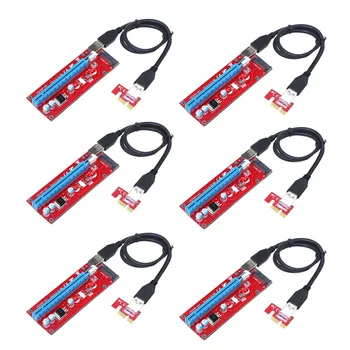 

6PCS VER 007S Raiser Pci-e Extender Pci Express Riser Card 1X To 16X Usb 3.0 Cable SATA Power Supply Of Motherboard Miner